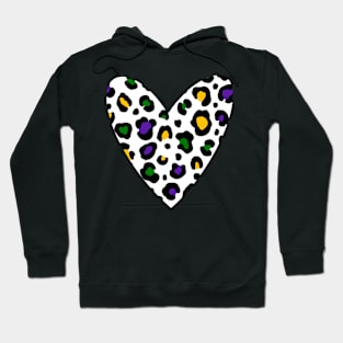 Leopard Mardi Gras Heart Hoodie